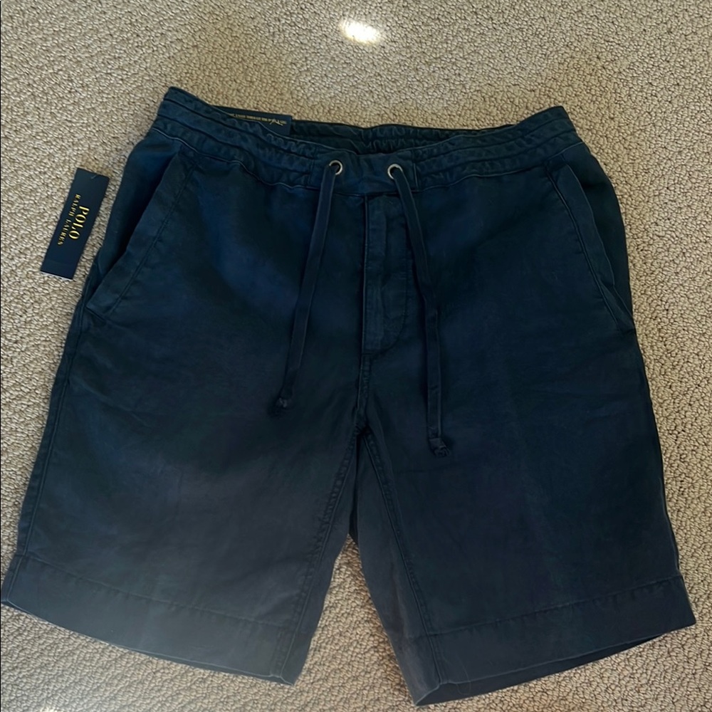 Polo Ralph Lauren Navy Linen Shorts - Small